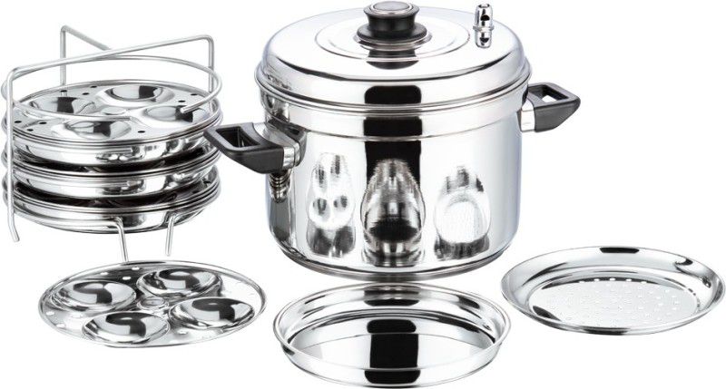 VINOD Multi Pot Small with Stainless Steel Lid, 3 Pcs Idli Plates, 3 Pcs Dhokla Plates Stainless Steel Steamer  (0 L)