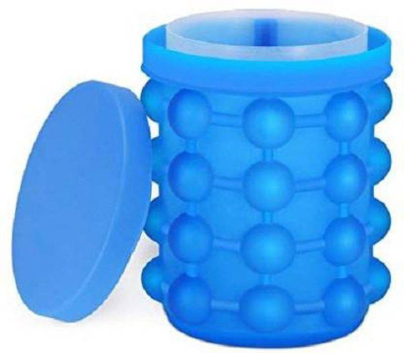 bizool enterprise 1 L Silicone Silicone Ice Cube Maker Genie Space Saving Kitchen Ice Bucket Summer Beach (ITN-728-118) Color Blue - 250 ml Silicone Utility Container (Blue) Ice Bucket  (Blue)