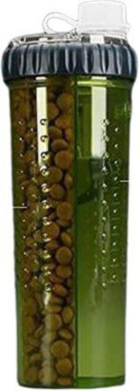 nunki trend Dual Chambered Hydration Bottle Round Plastic Pet Bowl & Bottle 400 ml Bottle  (Pack of 1, Green, Plastic)