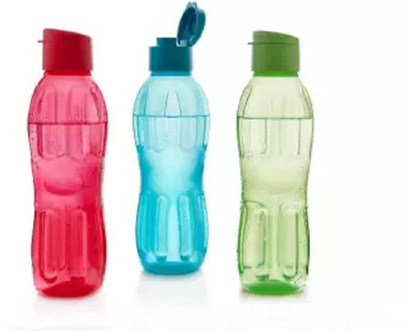Signoraware Plastic 750ml Fliptop Water Bottle sf3 Multicolor 750 ml Bottle  (Pack of 3, Multicolor, Plastic)
