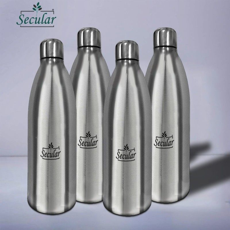 Secular Storage Bottles For Kitchen, Stainless Steel Bottle 750ml (Pack of 4) 750 ml Bottle  (Pack of 4, Silver, Steel)
