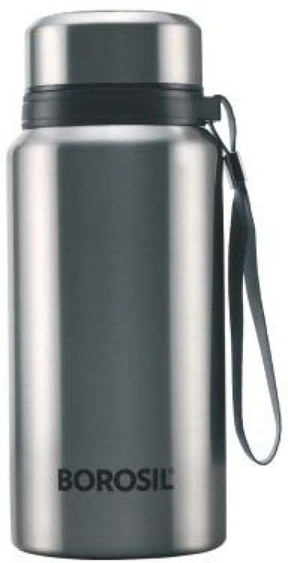 BOROSIL Hydra Natural Stainless Steel Bottle 500 ml Flask  (Pack of 1, Steel/Chrome, Steel)