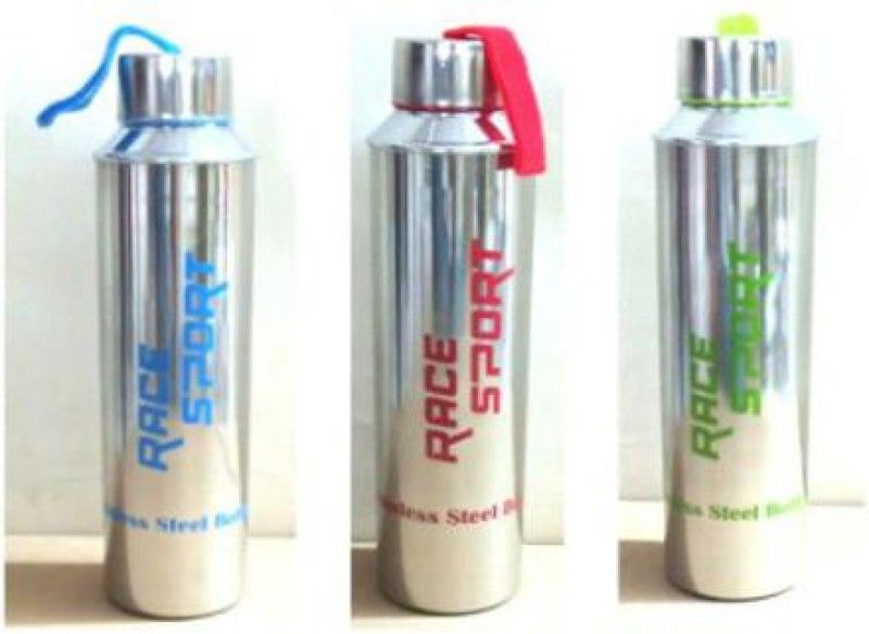 Nagraja Race Stainless Steel Fridge Water Bottle (Pack of 3) 1000 ml Bottle  (Pack of 3, Multicolor, Steel)