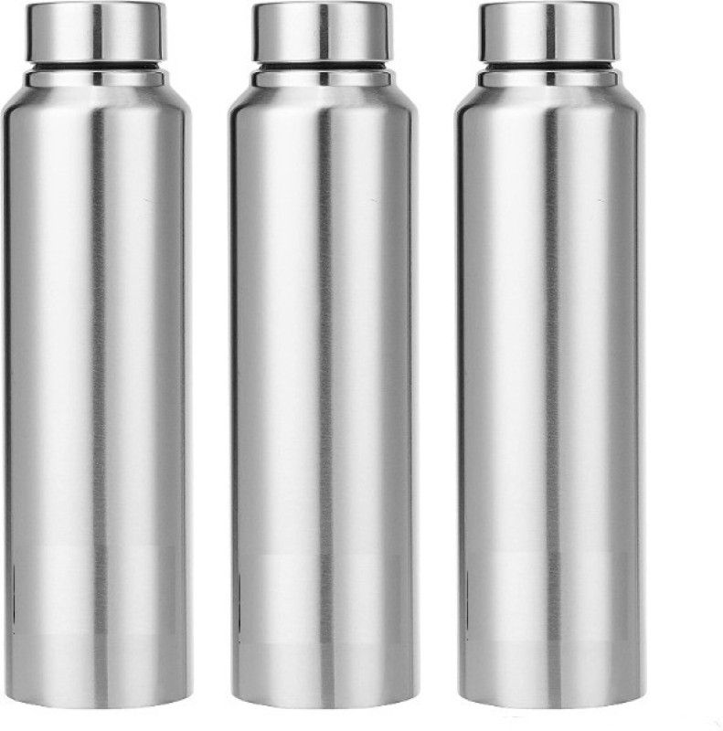 Stainless Steel Henoz Bottle 1000ml water bottle Set Of 3 1000 ml Bottle  (Pack of 3, Silver, Steel)