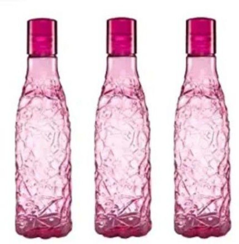 TULWIN Niva’s Exclusively designed Plastic Water Bottles in Cobra look: Set of 3 PINK 1000 ml Bottle  (Pack of 3, Pink, Plastic)