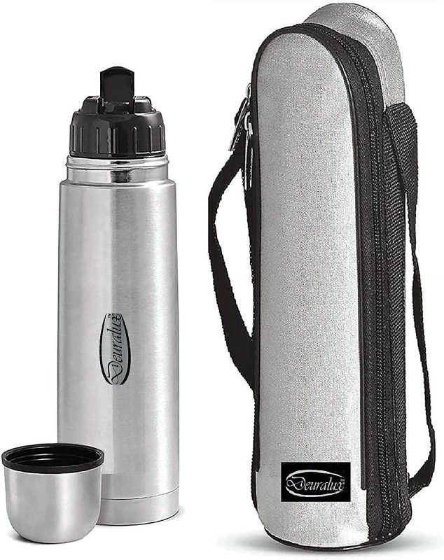 DEURALUX BLT 500 Steel Vacuum Flask 500 ML 12 Hr Hot 24 Hr Cold With Cover 500 ml Flask  (Pack of 1, Silver, Steel)