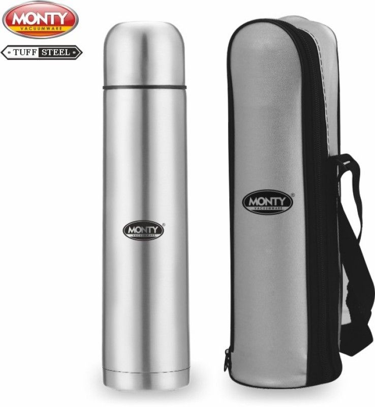 Monty Stainless Steel 1000 ml Bullet Flask LID With FLIP Cap 1000 ml Flask  (Pack of 1, Silver, Steel)