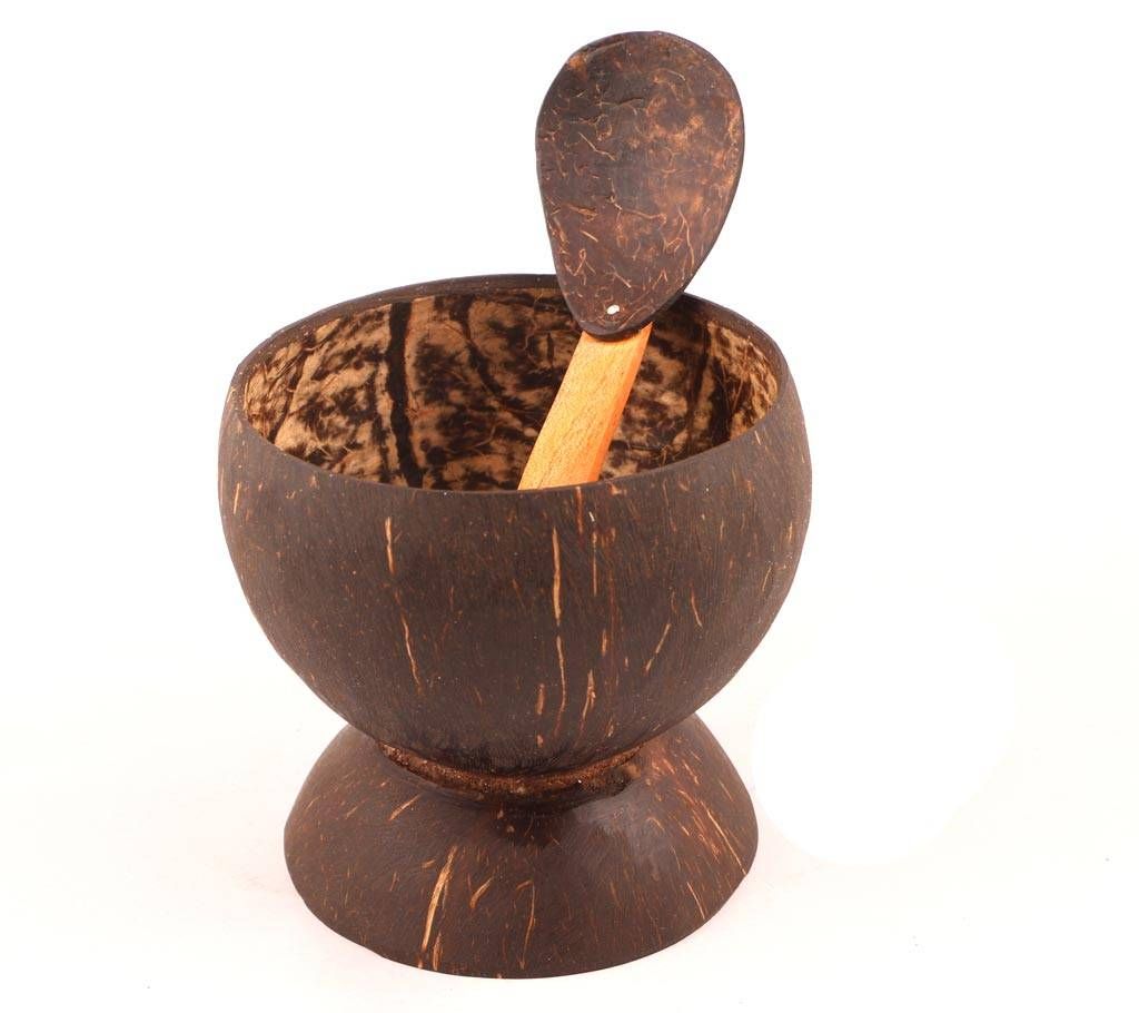 Handmade Coconut Shell Soup Boll +Spoon