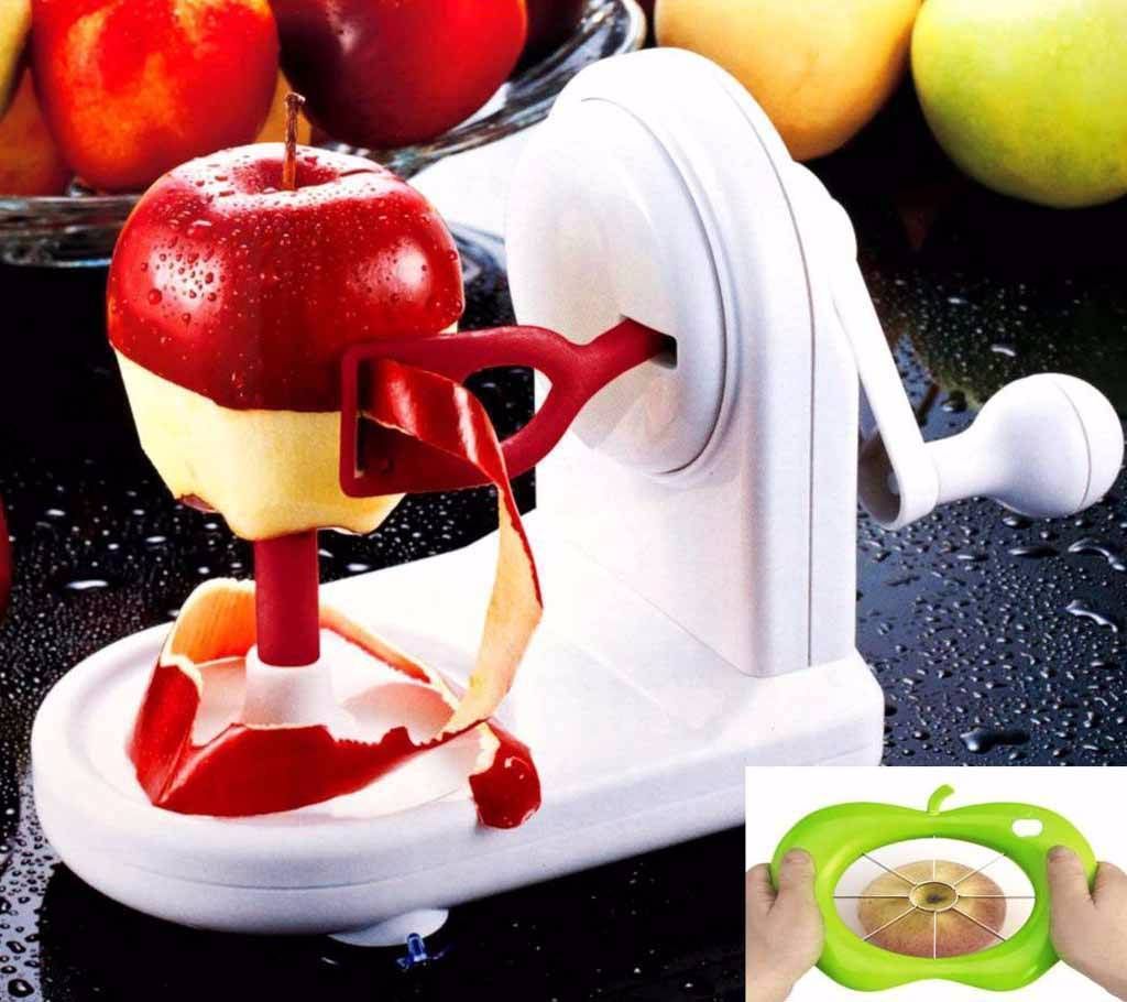 Apple peeler and slicer combo
