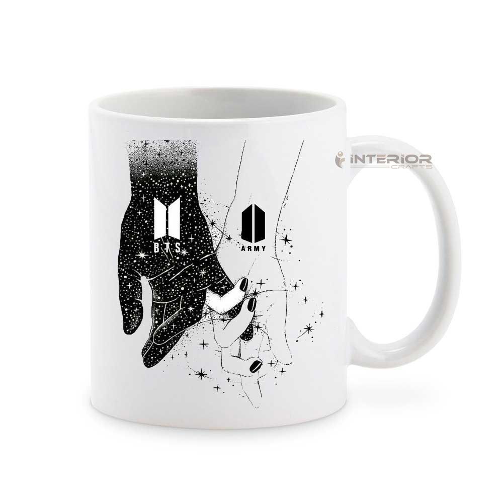 Saranghae K-Pop Fan BTS Design - Printed White Ceramic Tea, Milk and Coffee Mug/Cup  Best Gift for Girls Men Women Boys Girlfriend Boyfriend Brother Sister INTE-6310 - Coffee Mug - Coffee Mug