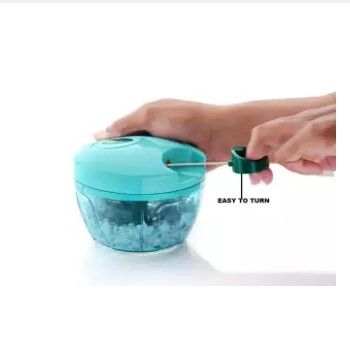 Large Handy and Compact Chopper Handy Quick Cutter for Kitchen, 3 Blade Stainless Steel, Pull String, Green (350ml)