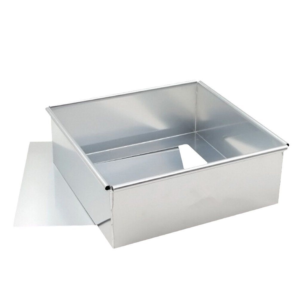 10 Inch Square Live Cake Mould Hurricane Cake Mould Aluminum Alloy Cake Mould-Grey 10 inch