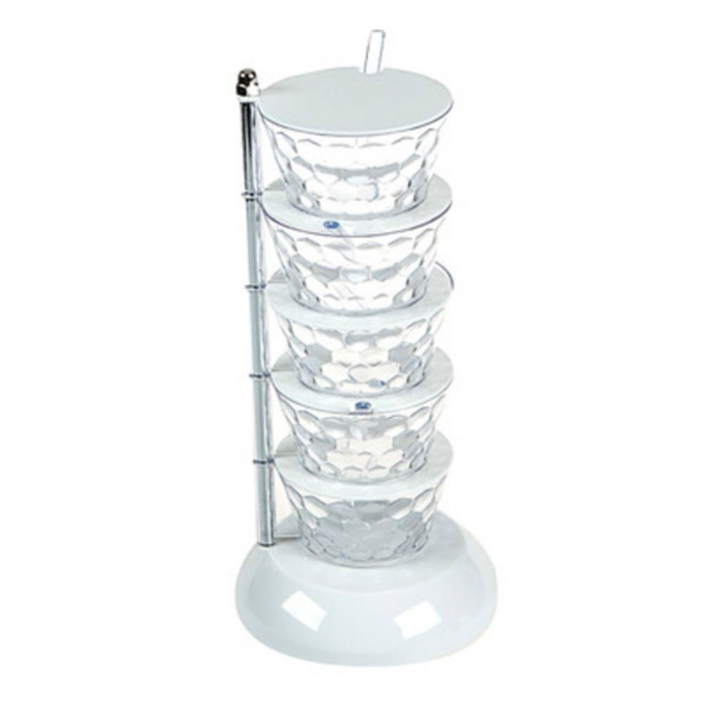4/5-Layer Rotating Vertical Salt Sugar Seasoning Box Storage Can Spice Case Jar
