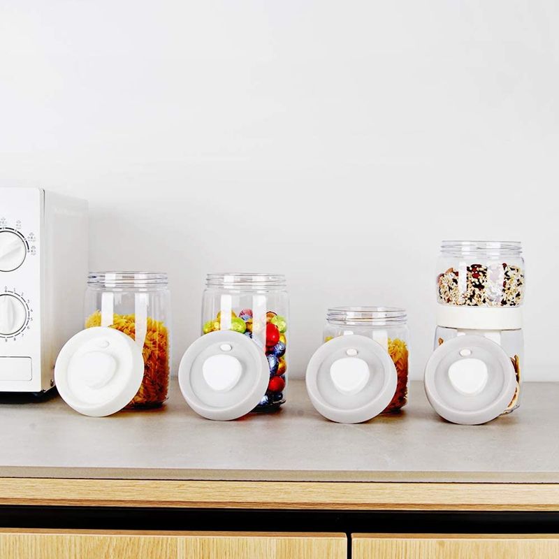 3Pcs Coffee Storage Container with One Way Oxygen -Release Valve,Air Tight Sealable Containers for Grain Nut