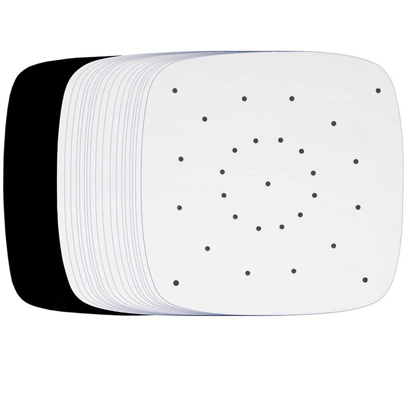 Yfashion 100pcs Raw Wood Air  Fryer  Paper Sheets Accessories For Airfryer Frying Cooking Food Mat specification:White square 7 inch (18cm)