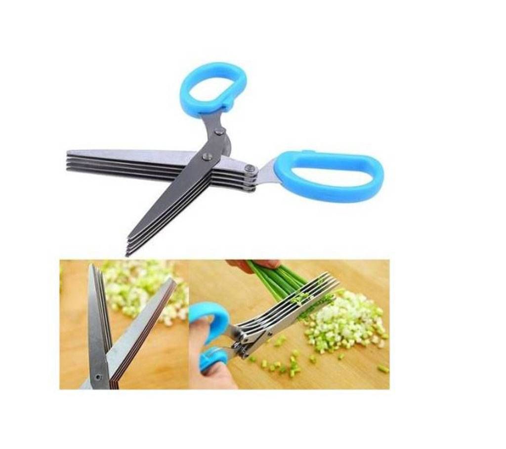 5 Blade Kitchen Scissors - Blue