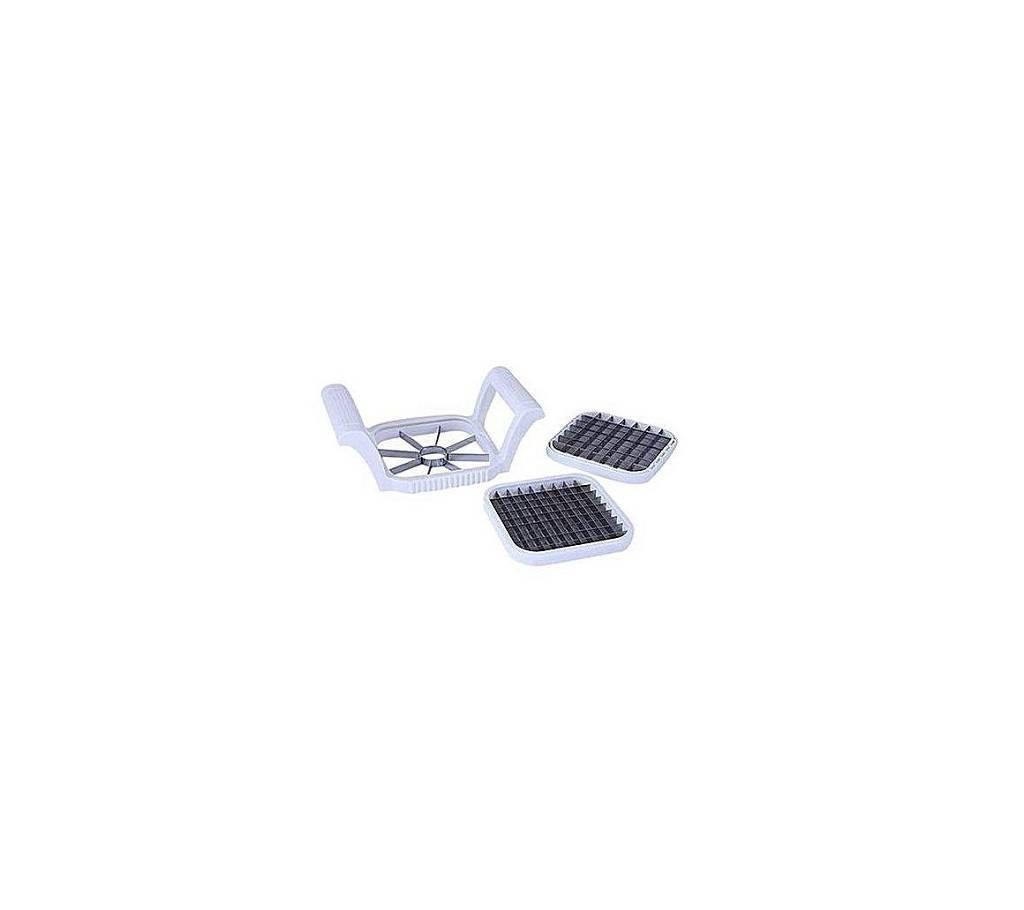 Steel French Fry and Apple Cutter - White and Silver
