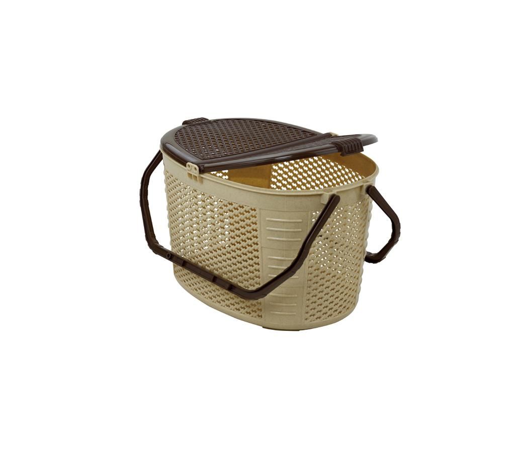 76301 Shopping / Picnic Basket - Off white