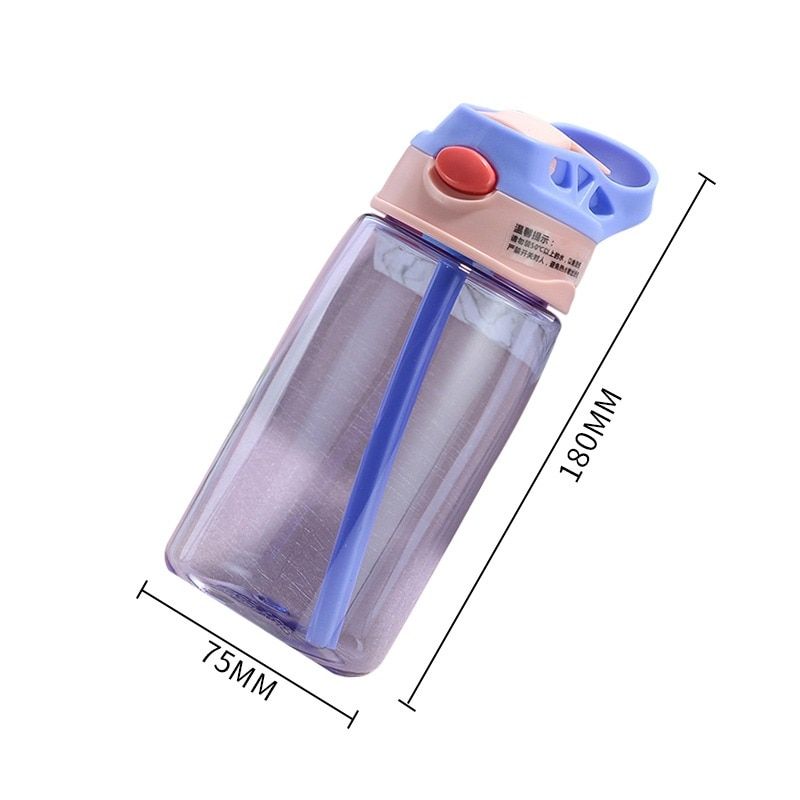 Hot 480ML 7 Colors Baby Water Bottles Infant Newborn Cup Children Learn Feeding Straw Juice Drinking Bottle BPA Free for Kids