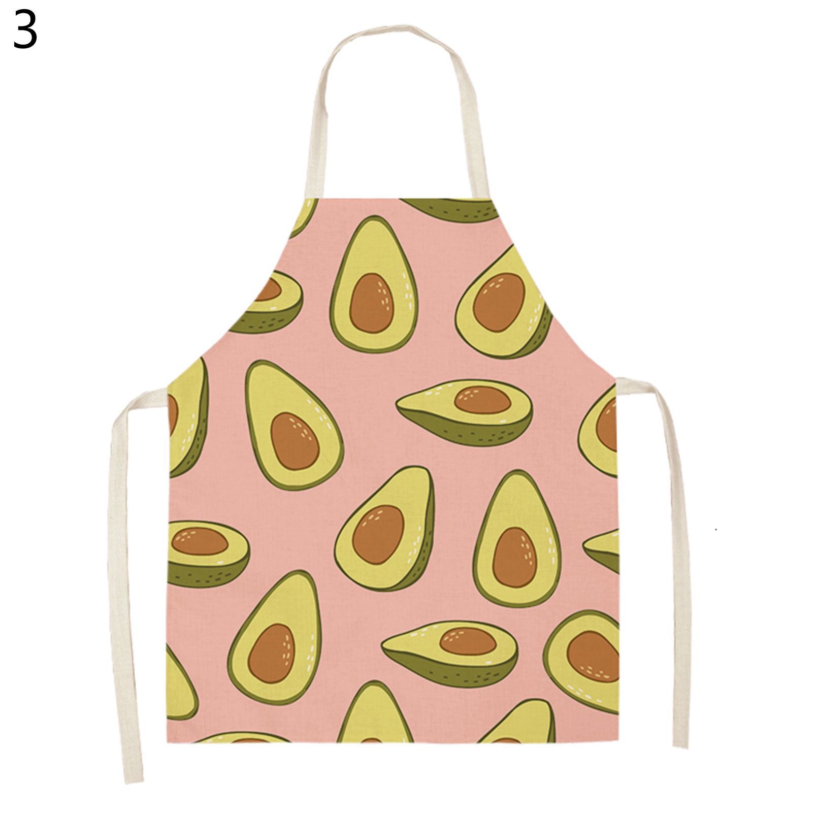 Cooking Bib Sleeveless Avocado Tropical Printed Chef Long Bib