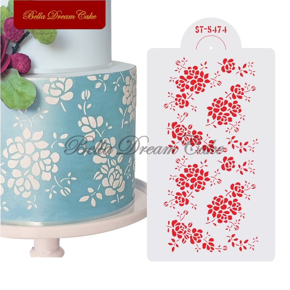 Flowery Design Cake Stencil Plastic Cake Border Stencils DIY Drawing Lace Template Cake MoldCake Decorating Tool Bakeware
