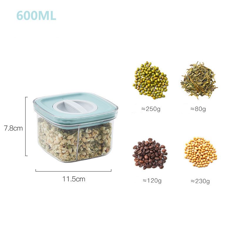 Geartronic Transparent Sealed Storage Box Kitchen Food Grain Containers Square Sealed Jar Nut Snack Storage Tank Airtight Pantry