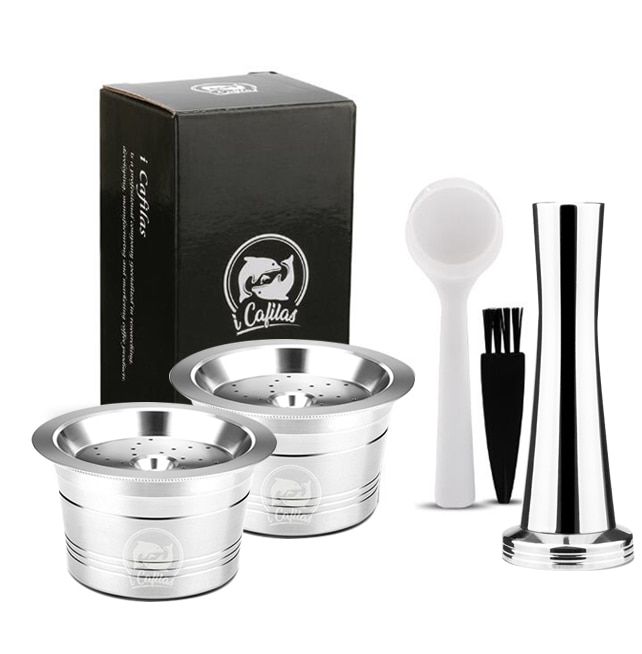 ICafilas Stainless Steel Refillable Reu Cafissimo Coffee Capsule Cafeteira Filter for Caffitaly & Tchibo Classic Machine