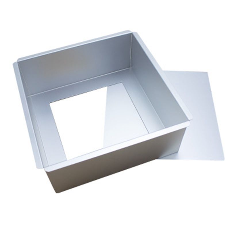 8-Inch Anodized Square Live Bottom Cake Mold, Mousse, Chiffon Cheese Cake Mold, Bread Mold