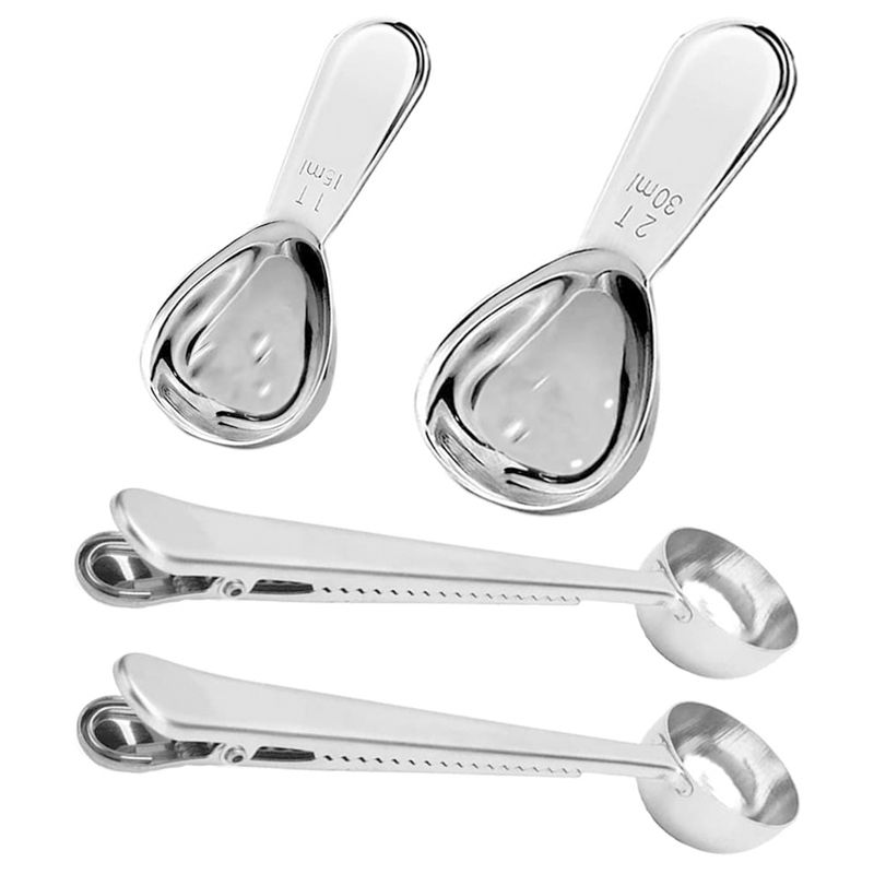 Stainless Steel Coffee Spoon Set, Short Handle Spoon Measuring Spoon, 4 Pieces