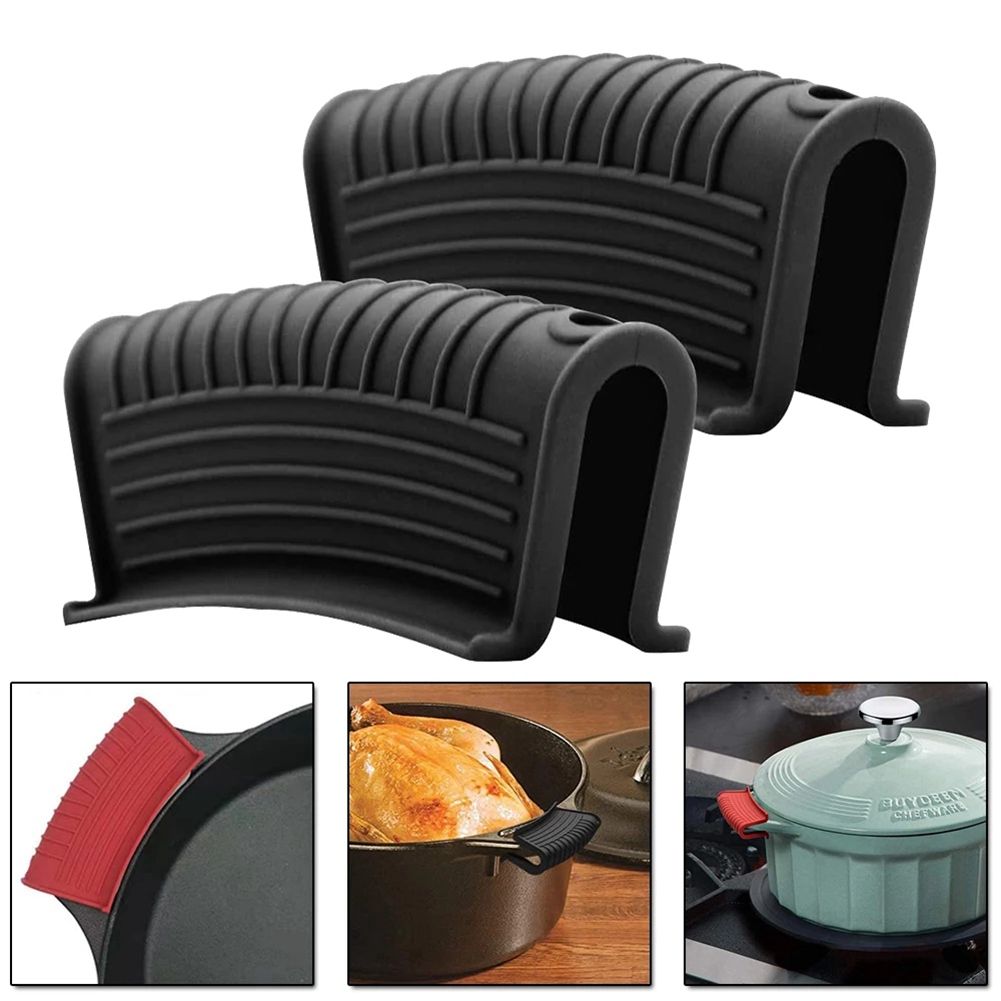 Kitchen Accessories Silicone Heat Resistant Cover Anti-Skid Lid Holding Knob Pot Handle Grip Cookware Protective Cover-3