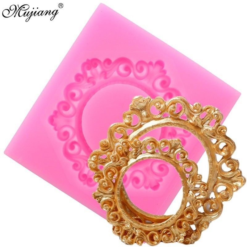 3D Frame Cake Border Silicone Mold Relief Cupcake Topper Fondant Cake Decorating Tools DIY Cookie Candy Chocolate Gumpaste Mould