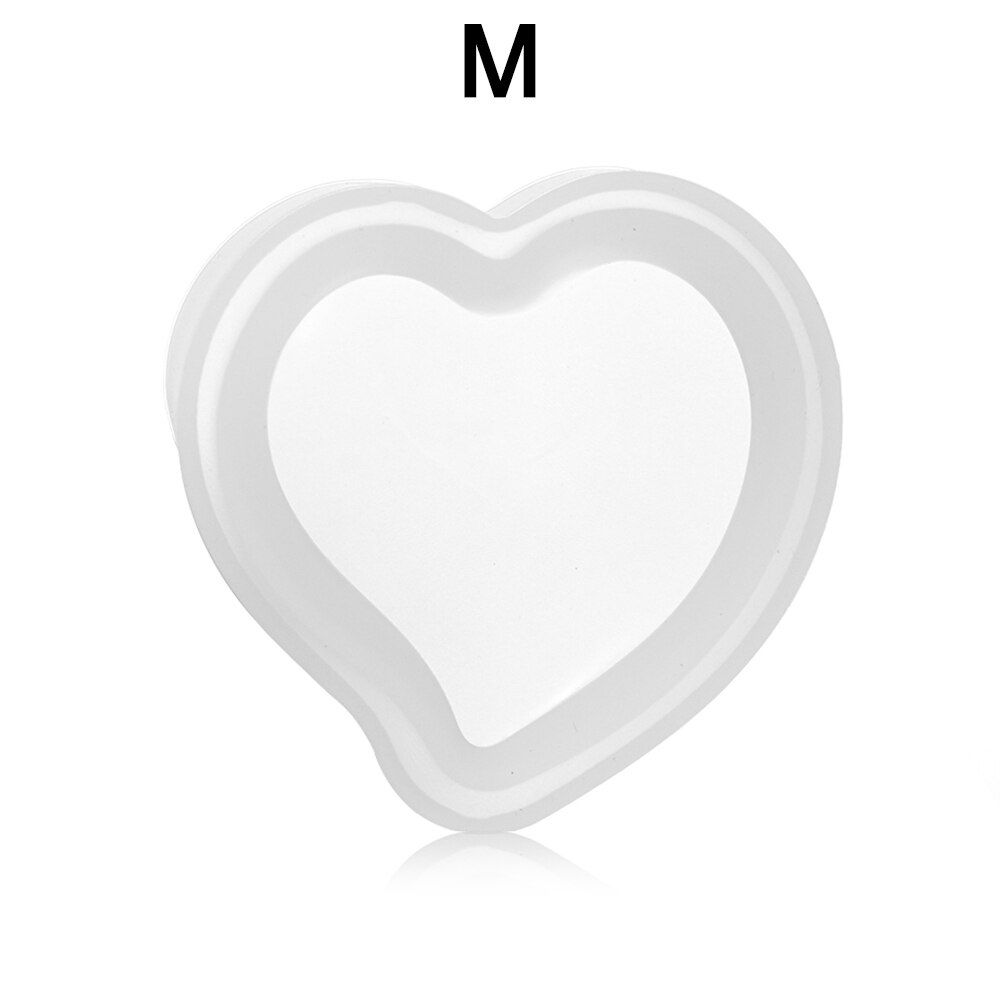 1PC 9 Cavity Bright Heart Epoxy Cabochon Pendant Mirror Craft Love Gift Jewelry Making Resin Casting Silicone Molds Baking Tool