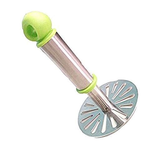 Potato Masher - Green& Silver