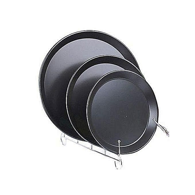 3 Pieces Pizza Pan Set - Black