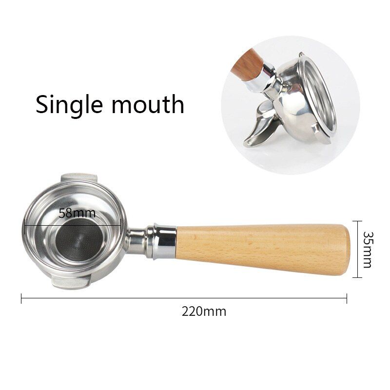 58MM Stainless Steel Double Ear Coffee Machine Handle Bottomless Filter Portafilter for  ExpoE61,Cemilai,Rancilio