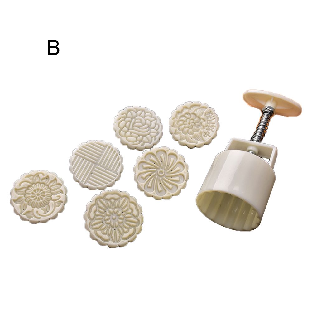 Flower Moon Cake Hand Pressure Mould Set Cookie Cutter DIY Decoration Tools