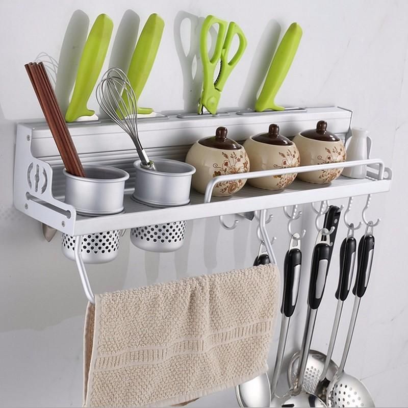 Aluminum Wall Mounted Kitchen Storage - Silver