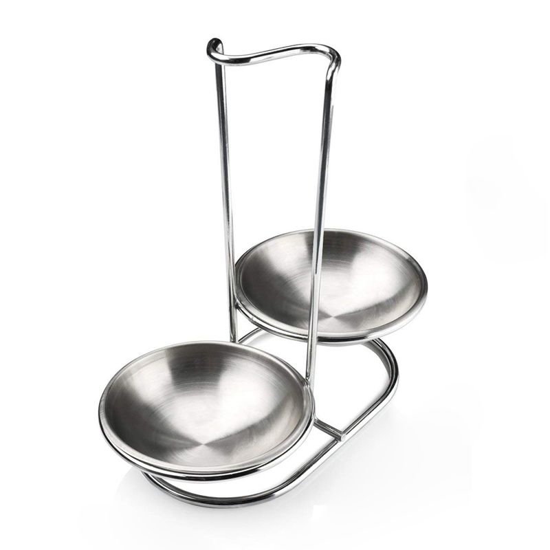 Stainless Steel Spoon Rest Holder,Long Handle Vertical Saving Soup Ladles Holders, Ladle Rest Soup Ladle Holder galactic (double)