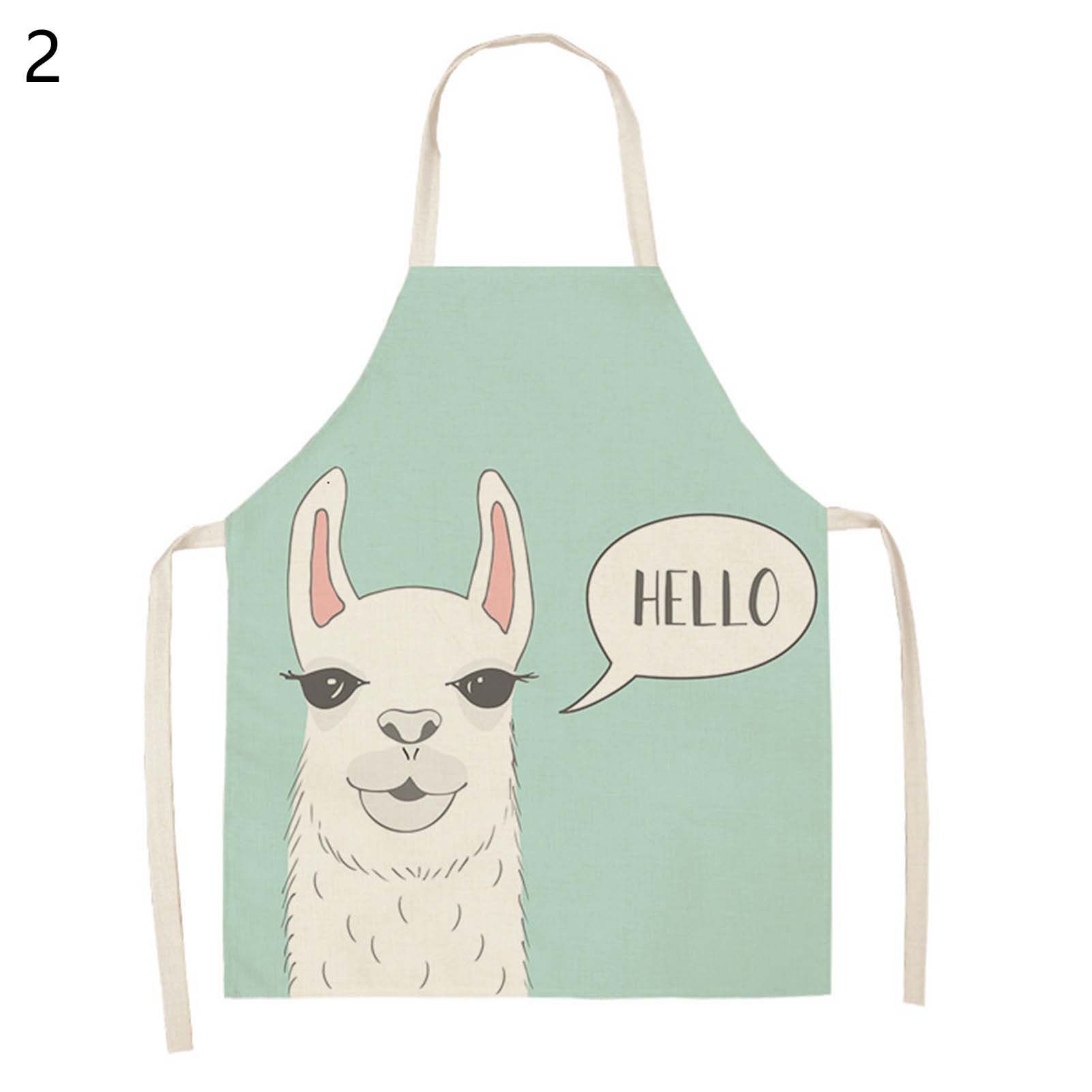 Cooking Bib Soft Texture Cute Alpa Printed Cooking Cf Long Bib