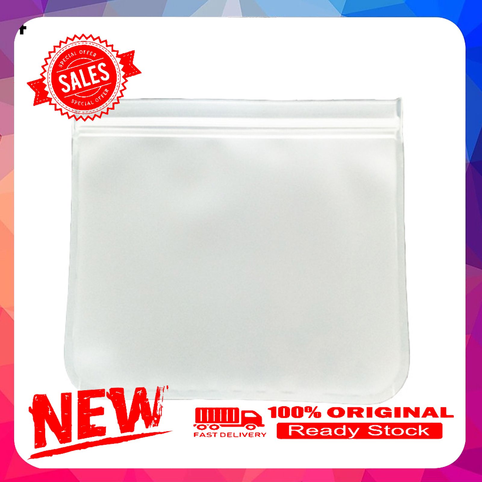 Pouch Reusable PEVA Transparent Food Refrigerator Fresh-keeping Storage Bag