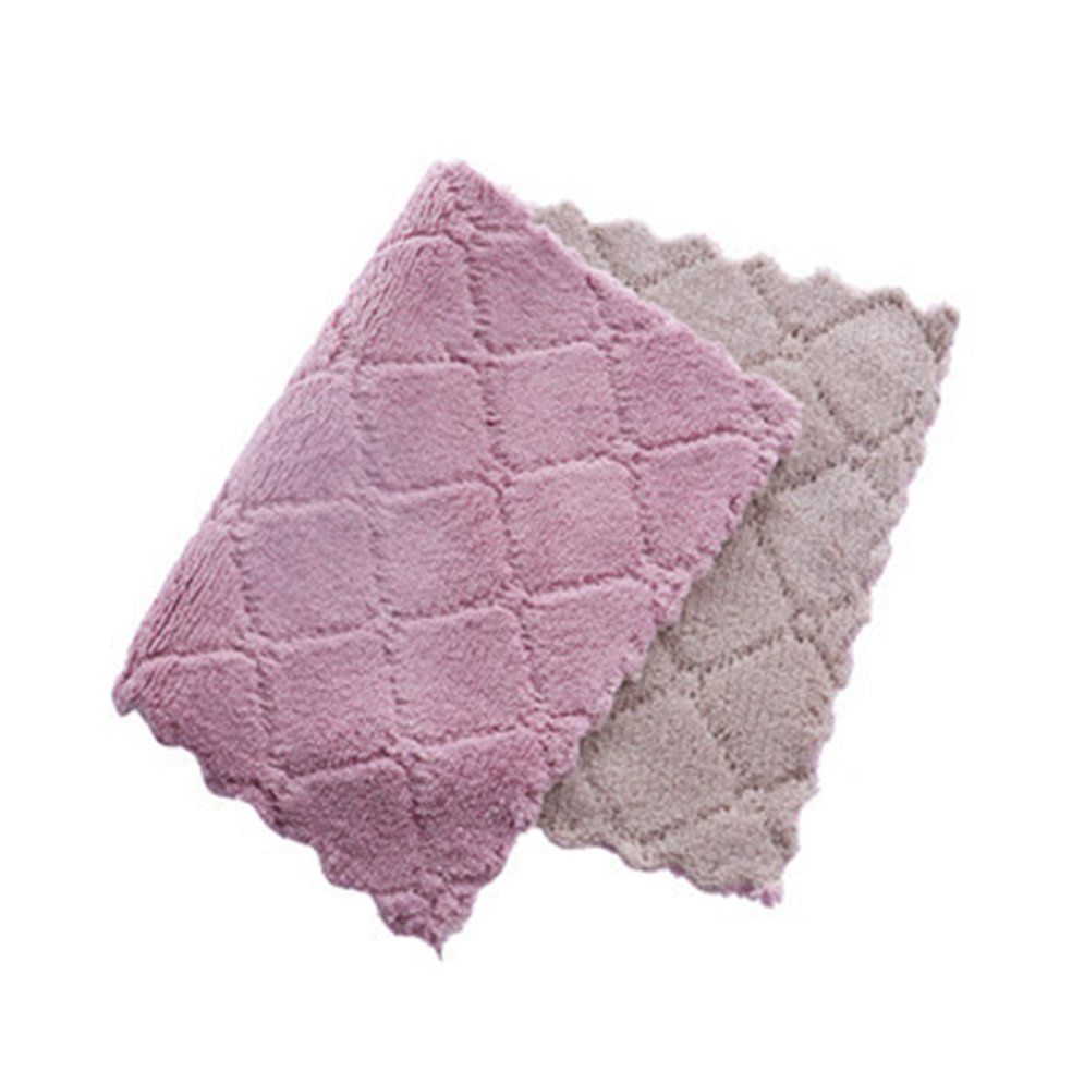 Lala Kitchen Double-sided Absorbent Dish Cloth Non-stick  Hand Towel Thickening Tablecloth Towel Lint-free Cleaning Cloth