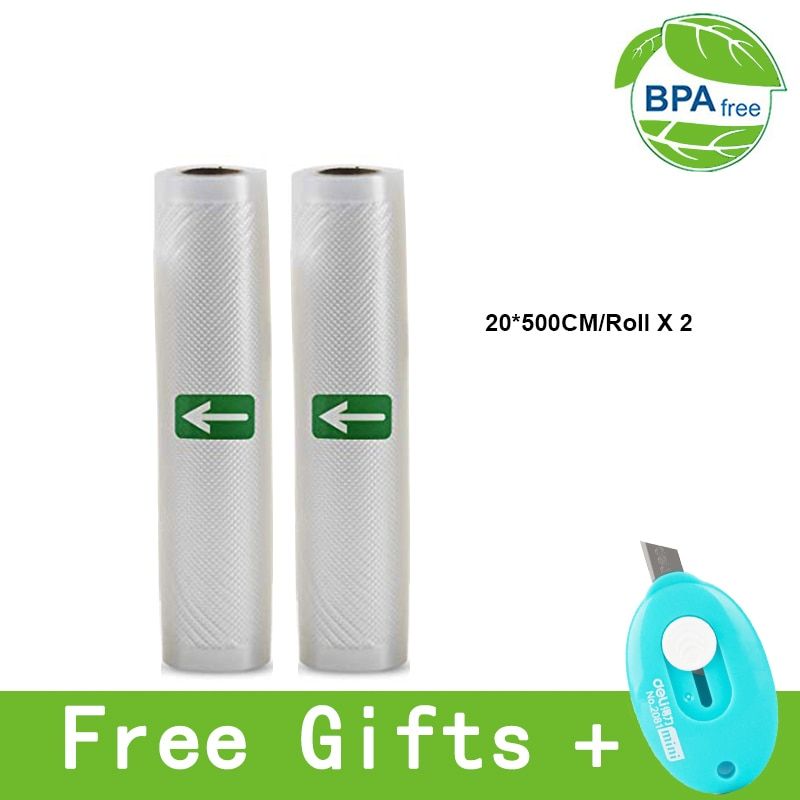 Vacuum Food Saver Sealer Bags Rolls 12/15/17/20/25/28/30cmx500cm Sous Vide Storage Packaging bag for Meat Fruits Vegetables Nuts