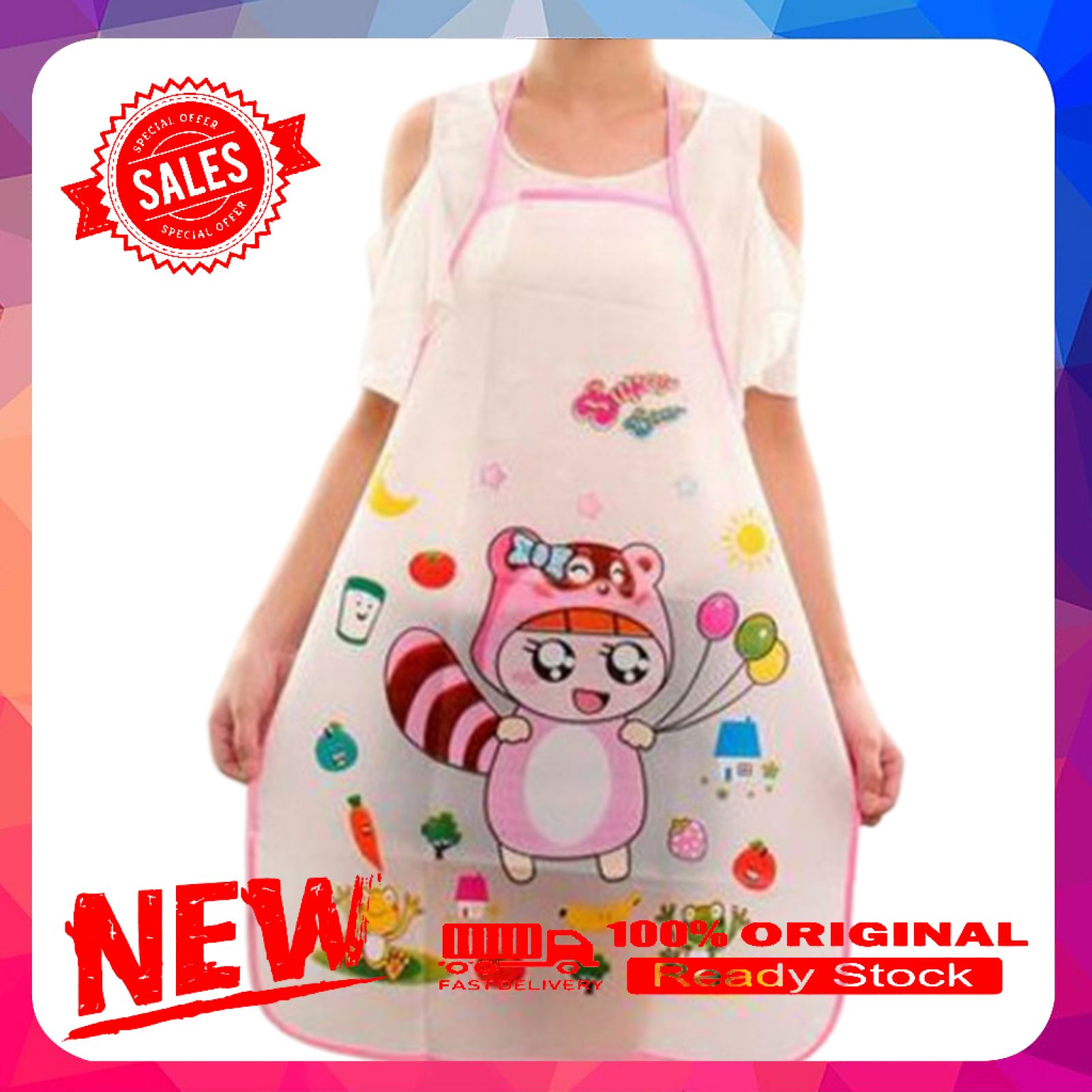 Animal Apron Smooth Lightweight Kitchen Tool Unisex Printed Cooking Apron for Cook