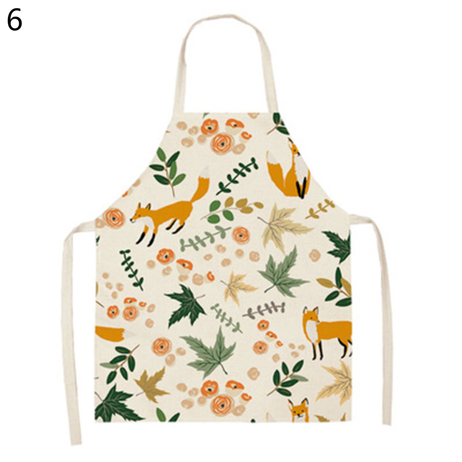 Cooking Apron with Strap Grease Resistant Crafting Fox Pattern Kitcn Bib