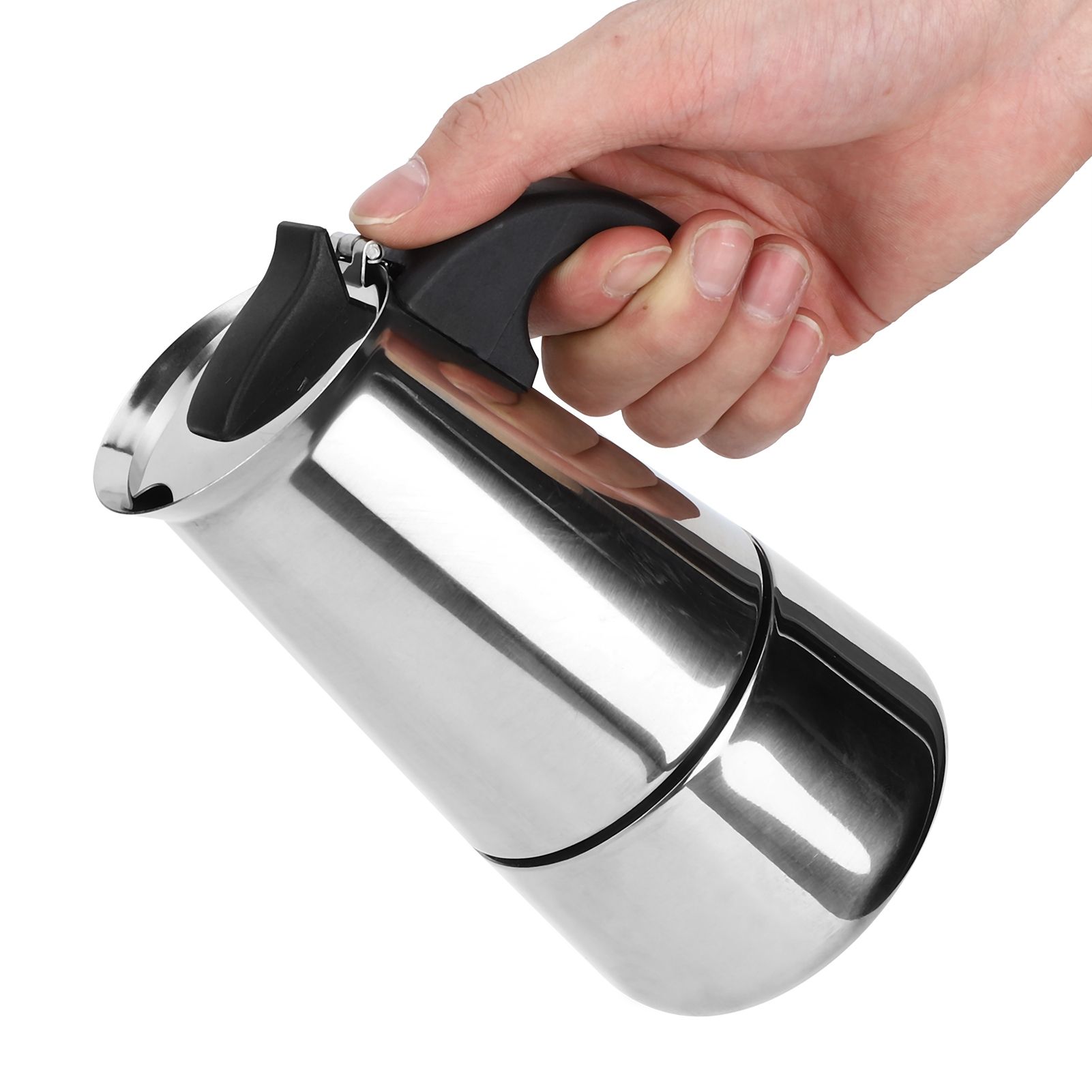 Himeng La 200ml Portable Coffee Maker Moka Pot Stainless Steel Kettle for Home Kitchen Supplies