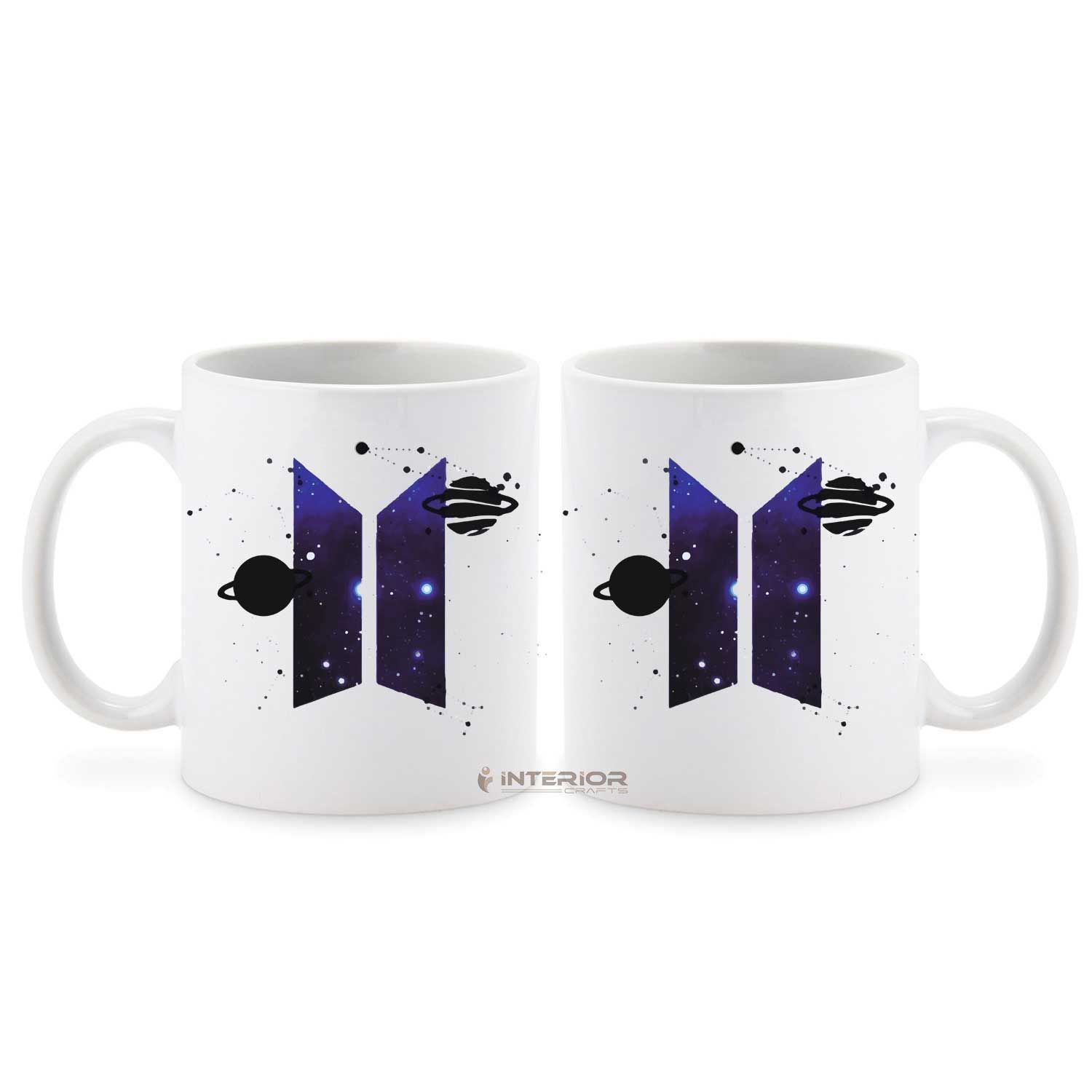 BTS Printed Ceramic Tea, Milk and Coffee Mug/Cup (White 350ml) Best Gift for Girls Men Women Boys Girlfriend Boyfriend Brother Sister INTE-6300