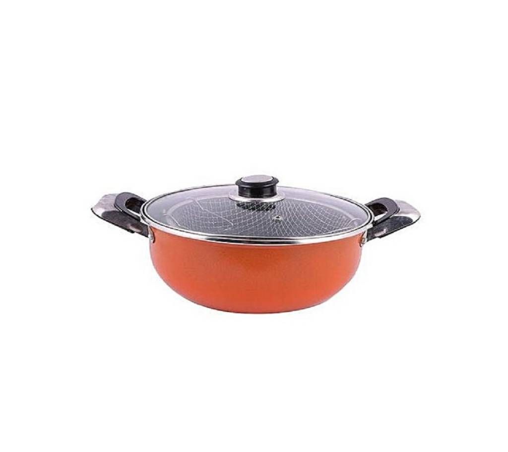 Non Stick Deep Fry Pan - Orange