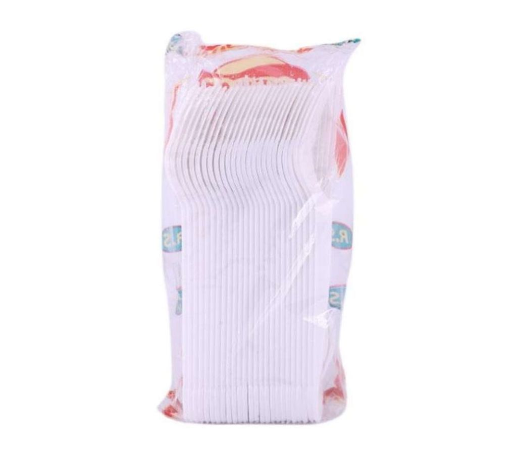 Disposable Plastic Fork - 50pcs (White)