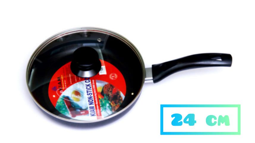 Kiam Non Stick Fry Pan With Glass Lid 24Cm