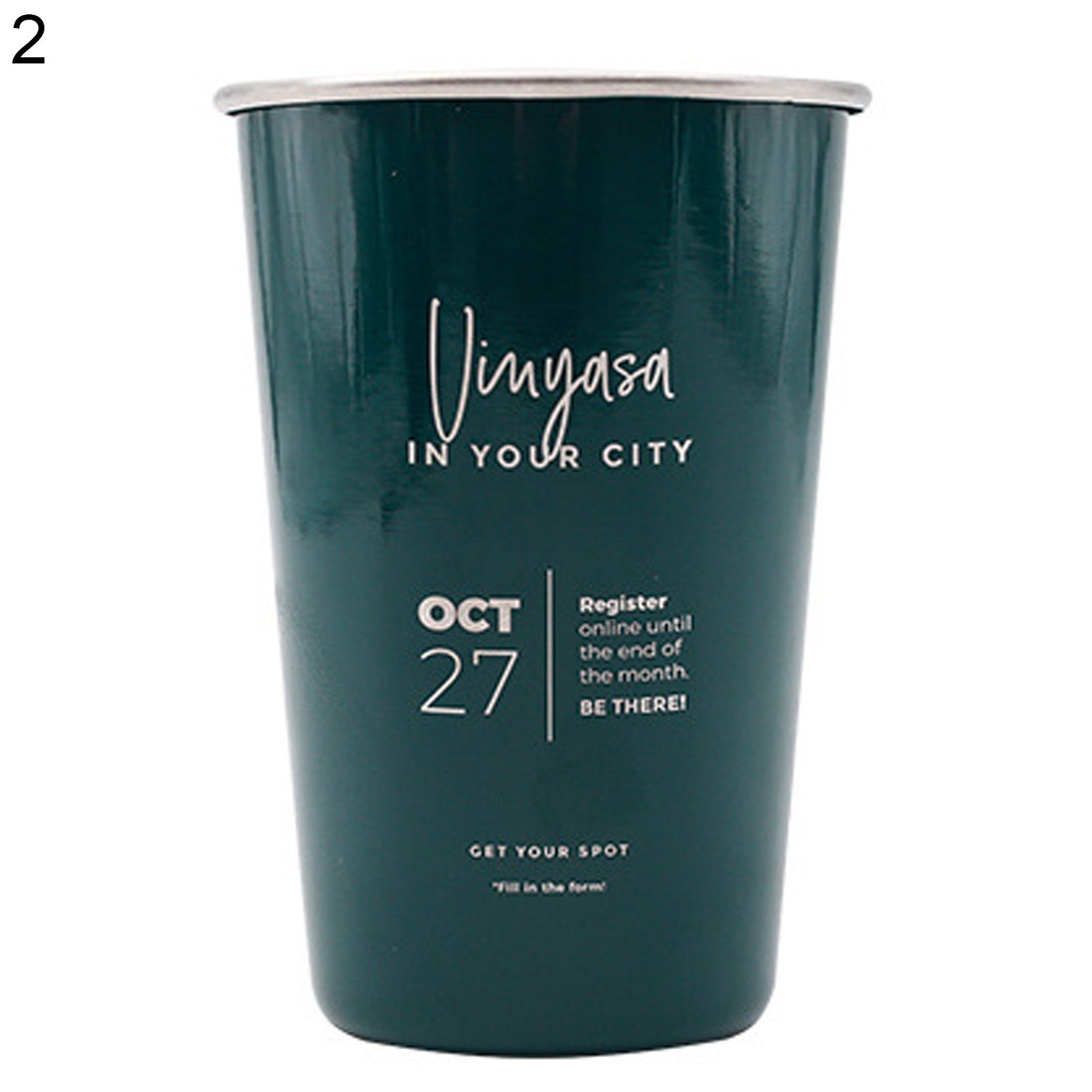 500ml Letter Printed Water Cups Compact Stainless Steel Stylish Portable Drink Tumbler Drinkware
